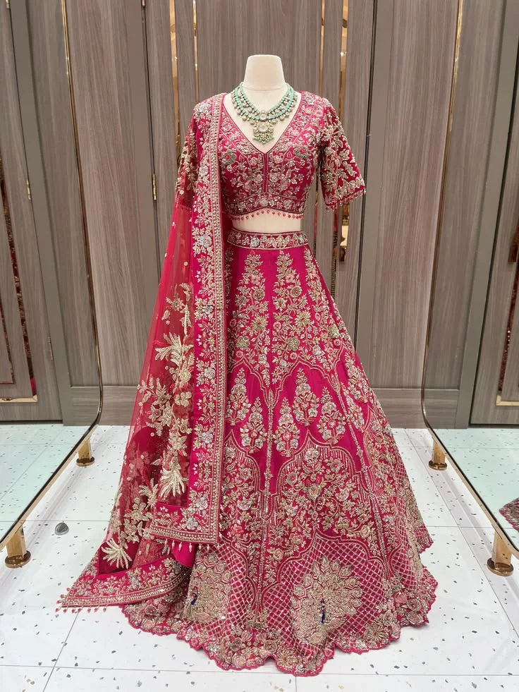 Bridal lehenga panels zardozi (made to order)