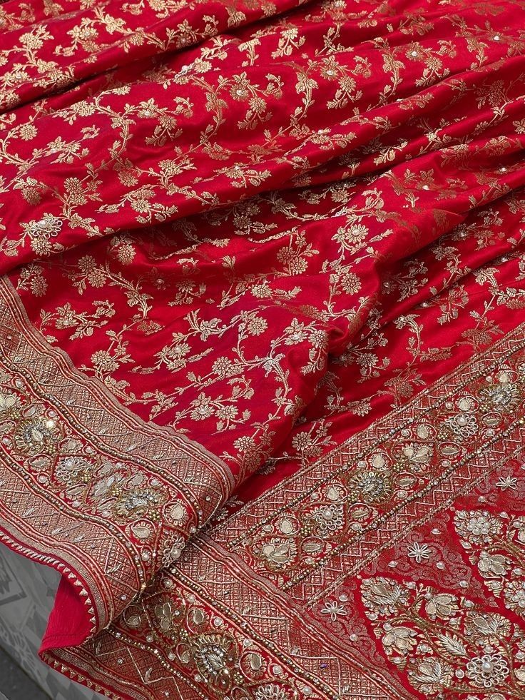 Bridal sarees — zardozi & cutdana (made to order)